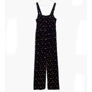 Madewell Smocked Crop Jumpsuit in Flower Toss XS/0